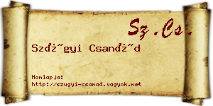 Szügyi Csanád névjegykártya