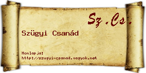 Szügyi Csanád névjegykártya